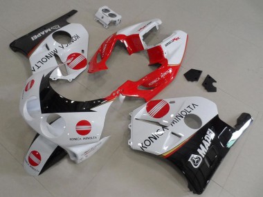 Online 1990-1998 Honda CBR250RR MC22 Motorcycle Fairings - White Red Glossy Black Konica Minolta Canada