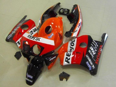 Online 1990-1998 Honda CBR250RR MC22 Motorcycle Fairings - Orange White Red Glossy Black HRC Repsol Canada
