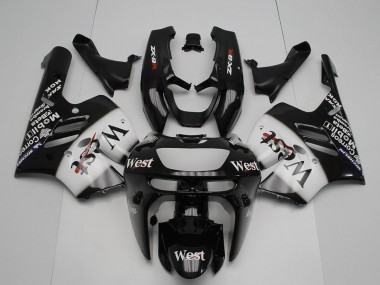 Online 1994-1997 Kawasaki ZX9R Motorcycle Fairings - Glossy Black White West Canada