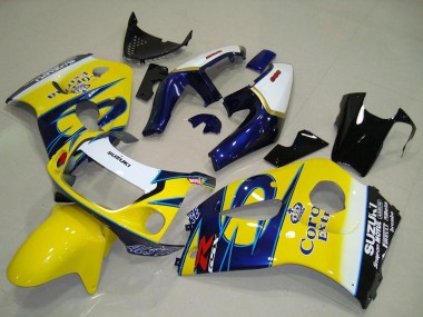 Online 1996-2000 Suzuki GSXR 600 Motorcycle Fairings - White Yellow Blue Corona Canada