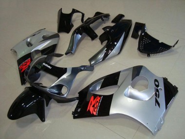 Online 1996-2000 Suzuki GSXR 750 Motorcycle Fairings - Glossy Black Silver Canada