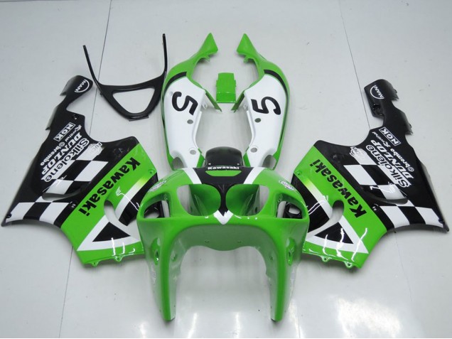 1996-2003 Kawasaki ZX7R Motorcycle Fairings - Green White Black 5 Canada