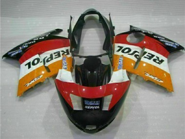 Online 1996-2007 Honda CBR1100XX Blackbird Motorcycle Fairing - Orange White Red Glossy Black Repsol Canada