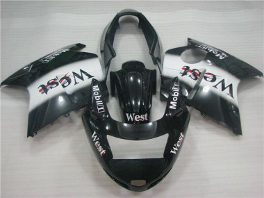 Online 1996-2007 Honda CBR1100XX Blackbird Motorcycle Fairings - Glossy Black White West Canada