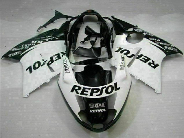 1996-2007 Honda CBR1100XX Blackbird Motorcycle Fairings - White Glossy Black Repsol Canada