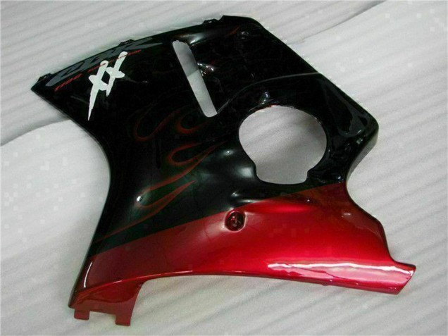 1996-2007 Honda CBR1100XX Blackbird Abs Motorcycle Fairing - Glossy Black Red Flame Canada