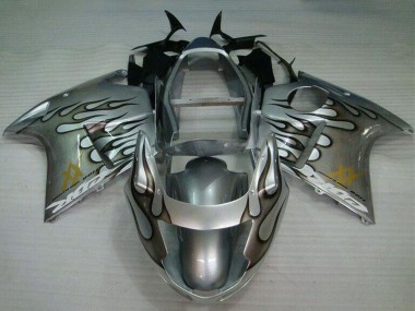 Online 1996-2007 Honda CBR1100XX Blackbird Motorcycle Fairing - Silver Black Flame Canada