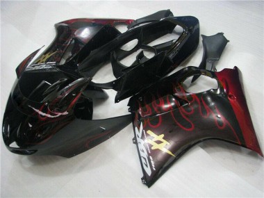 Online 1996-2007 Honda CBR1100XX Blackbird Abs Motorcycle Fairings - Glossy Black Red Flame Canada