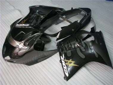 Online 1996-2007 Honda CBR1100XX Blackbird Motorcycle Fairings - Glossy Black Silver Flame Canada