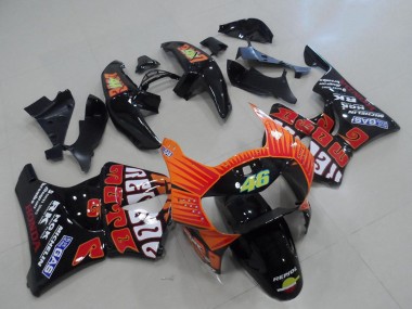 Online 1998-1999 Honda CBR900RR 919 Motorcycle Fairings - Glossy Black Orange Rossi Canada