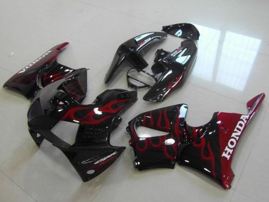 Online 1998-1999 Honda CBR900RR 919 Motorcycle Fairings - Glossy Black Red Flame Canada