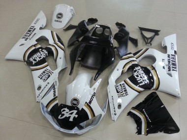Online 1998-2002 Yamaha YZF R6 Motorcycle Fairings - White Black Motul Lucky Strike 34 Canada