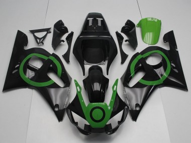 Online 1998-2002 Yamaha YZF R6 Motorcycle Fairings - Glossy Black Green Circle Canada