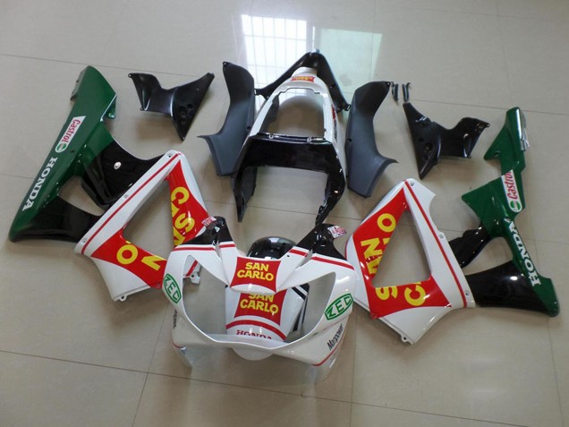 2000-2001 Honda CBR900RR 929 Motorcycle Fairings - White Red Green Glossy Black San Carlo Canada
