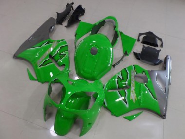 Online 2000-2001 Kawasaki ZX12R Motorcycle Fairings - Green Silver Canada