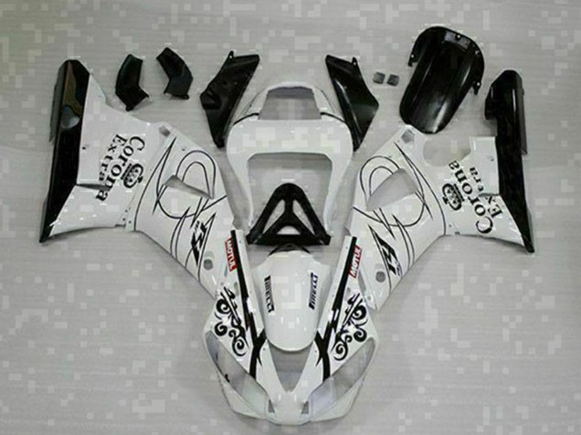 2000-2001 Yamaha YZF R1 Motorcycle Fairings - White Black Corona Extra Canada