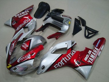 Online 2000-2001 Yamaha YZF R1 Motorcycle Fairings - Silver Red Fortuna Motul 7 Canada
