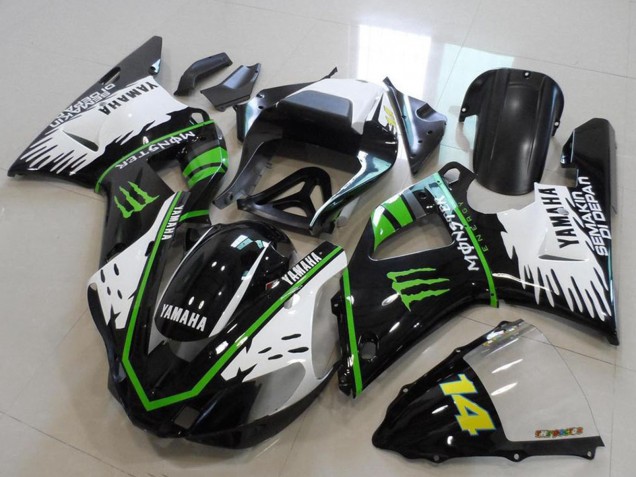 2000-2001 Yamaha YZF R1 Motorcycle Fairings - Glossy Black White Green Monster Canada