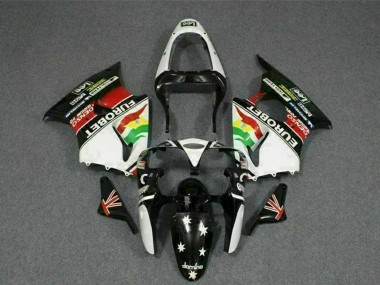 Online 2000-2002 Kawasaki ZX6R Motorcycle Fairings - White Red Yellow Green Glossy Black Star EuroBet Canada