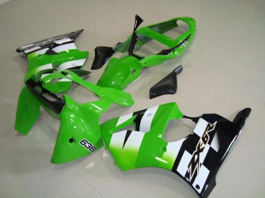 Online 2000-2002 Kawasaki ZX6R Motorcycle Fairings - Green White Black 636 Canada
