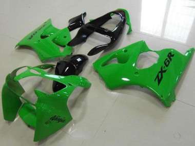 Online 2000-2002 Kawasaki ZX6R Motorcycle Fairing - Green Glossy Black Canada