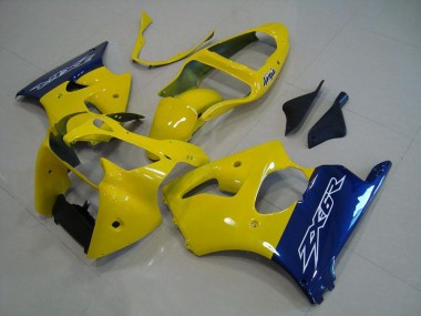 Online 2000-2002 Kawasaki ZX6R Motorcycle Fairings - Yellow Blue Canada