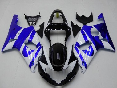Online 2000-2002 Suzuki GSXR 1000 Motorcycle Fairing - White Blue Glossy Black Canada