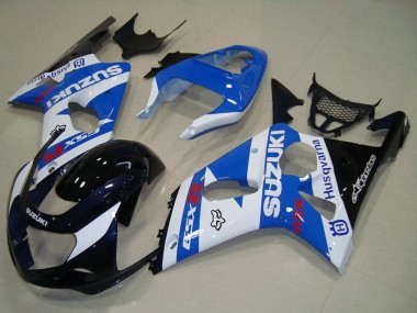 Online 2000-2002 Suzuki GSXR 1000 Motorcycle Fairings - White Blue Glossy Black Canada
