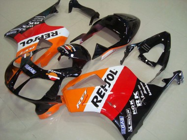 Online 2000-2006 Honda VTR1000 Motorcycle Fairings - Orange White Red Glossy Black Repsol Canada