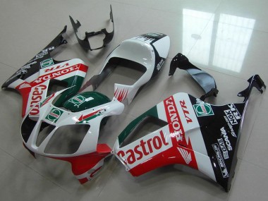 Online 2000-2006 Honda VTR1000 Motorcycle Fairing - White Red Green Glossy Black Castrol Canada