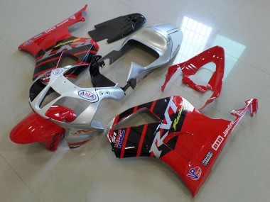 Online 2000-2006 Honda VTR1000 Motorcycle Fairings - Silver Red Glossy Black Stripe Canada