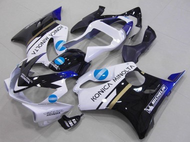 Online 2001-2003 Honda CBR600 F4i Motorcycle Fairings - White Blue Glossy Black Konica Minolta Canada