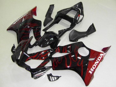 Online 2001-2003 Honda CBR600 F4i Motorcycle Fairings - Glossy Black Red Flame Canada
