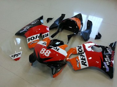 Online 2001-2003 Honda CBR600 F4i Motorcycle Fairings - Orange White Red Glossy Black Racing Repsol 88 Canada