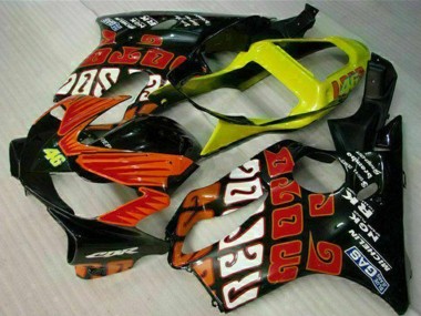 Online 2001-2003 Honda CBR600 F4i Motorcycle Fairings - Yellow Orange Glossy Black Rossi 46 Canada