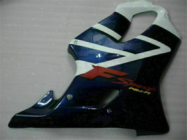 2001-2003 Honda CBR600 F4i Motorcycle Fairings - White Blue Black Stripe Canada