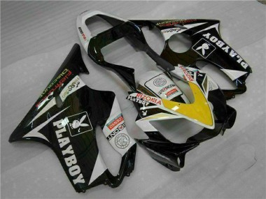 Online 2001-2003 Honda CBR600 F4i Motorcycle Fairings - White Yellow Glossy Black Playboy Canada
