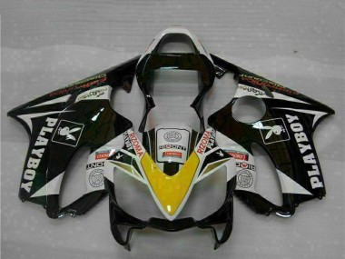 Online 2001-2003 Honda CBR600 F4i Motorcycle Fairings - White Yellow Glossy Black Playboy Canada