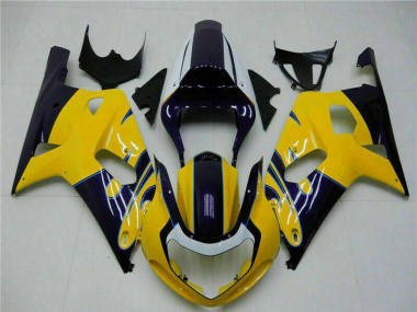 Online 2001-2003 Suzuki GSXR 600/750 Motorcycle Fairings - Yellow Dark Blue Glossy Black Canada