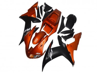 Online 2002-2003 Yamaha YZF R1 Motorcycle Fairings - Orange Matte Black Canada