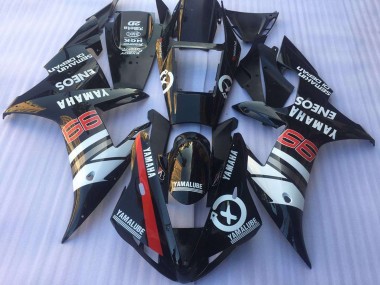 Online 2002-2003 Yamaha YZF R1 Motorcycle Fairings - Glossy Black White Red Yamalube ENEOS Canada