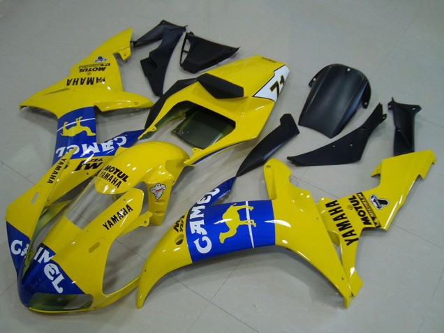 2002-2003 Yamaha YZF R1 Motorcycle Fairings - Yellow Blue Camel Motul Canada