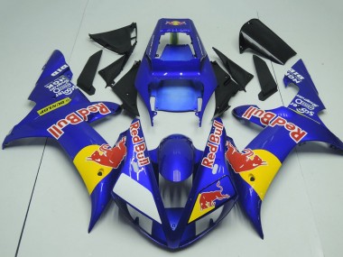 Online 2002-2003 Yamaha YZF R1 Motorcycle Fairings - Blue Yellow Red Bull Canada