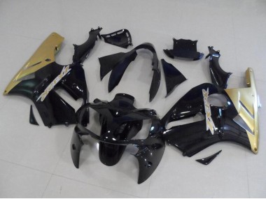 Online 2002-2006 Kawasaki ZX12R Motorcycle Fairing Kits - Glossy Black Gold Canada