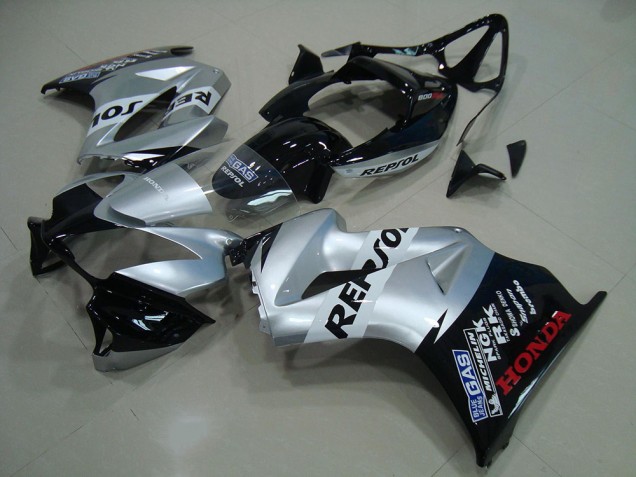 2002-2013 Honda VFR 800 Motorcycle Fairing - Silver Glossy Black Repsol Canada