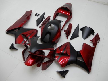 Online 2003-2004 Honda CBR600RR Motorcycle Fairings - Red Matte Black Stripe Canada