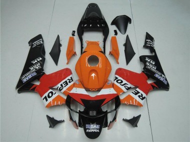 Online 2003-2004 Honda CBR600RR Motorcycle Fairing Kits - Orange White Red Glossy Black Repsol Canada