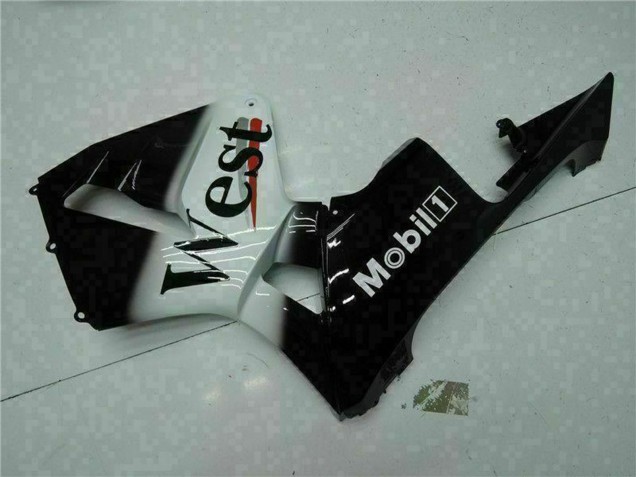2003-2004 Honda CBR600RR Motorcycle Fairings - Glossy Black White West Mobil Canada