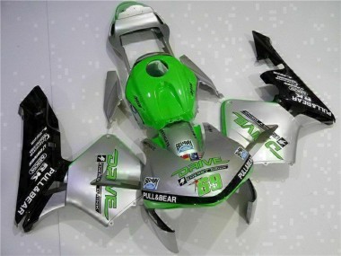 Online 2003-2004 Honda CBR600RR Motorcycle Fairing - Silver Green Glossy Black Canada
