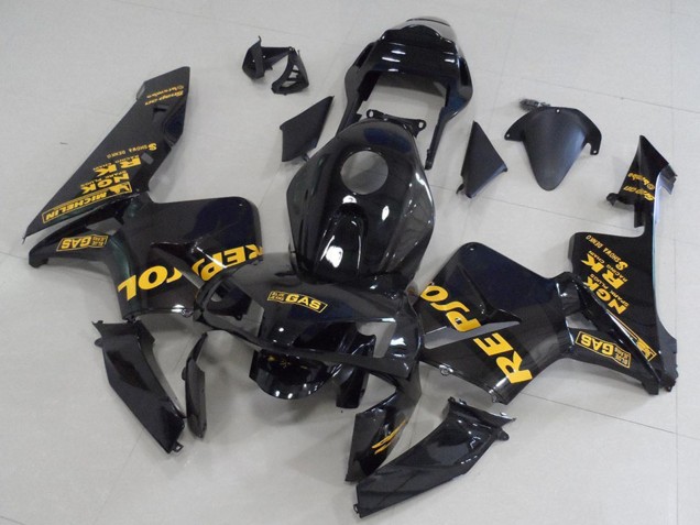 2003-2004 Honda CBR600RR Motorcycle Fairings - Glossy Black Gold Repsol Canada